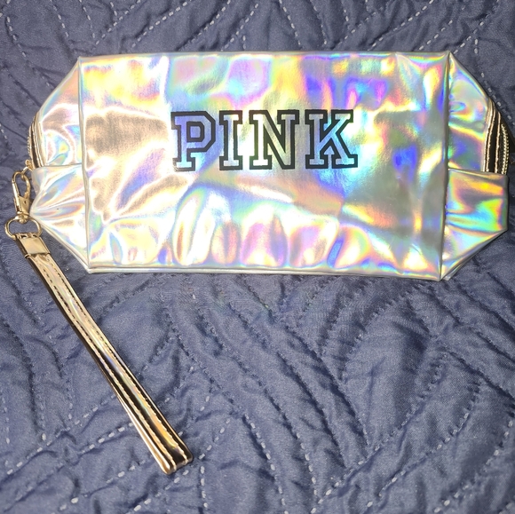 NWOT Colorful Iridescent Makeup Bag PLUS 2 Containers ~NOT VICTORIA'S SECRET. - Picture 6 of 6